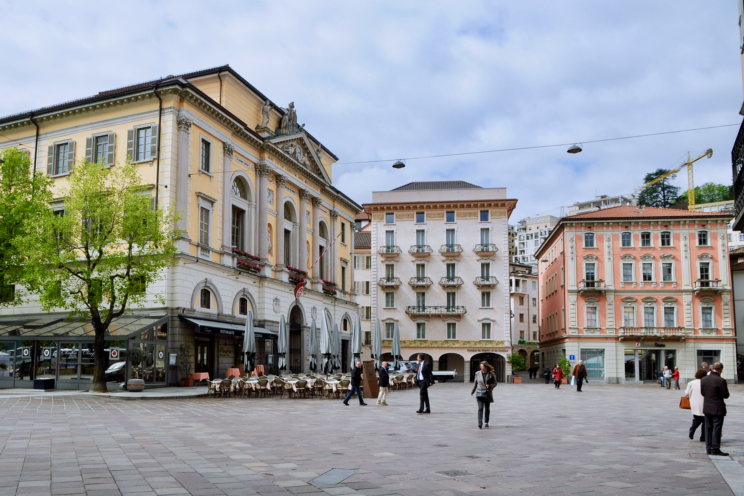 Piazza della Riforma nel centro di Lugano