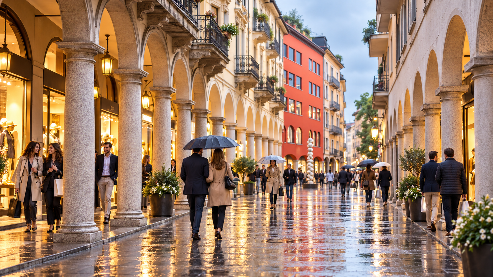Lugano, i portici di Via Nassa