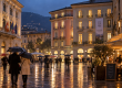 Lugano, Piazza Riforma sotto la pioggia